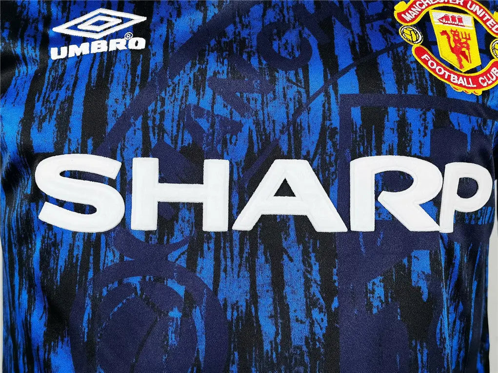 MAILLOT MANCHESTER UNITED EXTÉRIEUR 1992/1993VERSION MANCHES LONGUES
