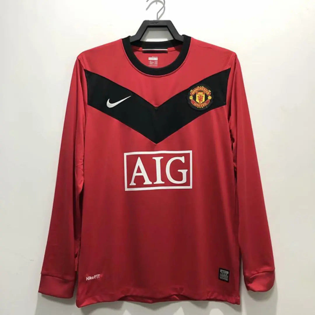 MAILLOT MANCHESTER UNITED DOMICILE 2009/2010 VERSION MANCHES LONGUES